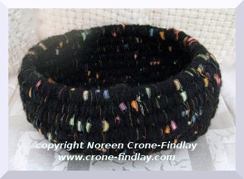 Stick weaving Baskets Black Oval (c)